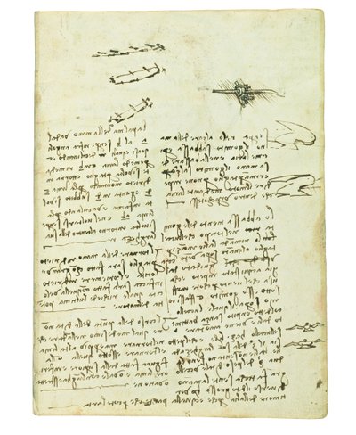 Codex sur le vol des oiseaux, Folio 18 recto - Leonardo da Vinci